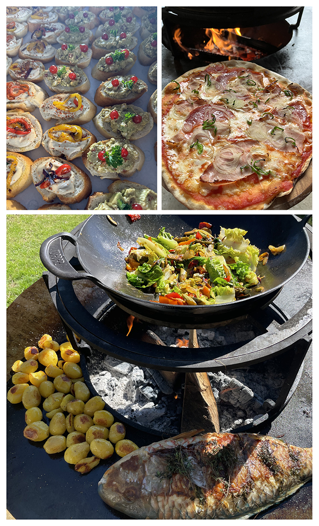 Brötchen und Pizza